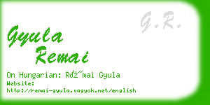 gyula remai business card